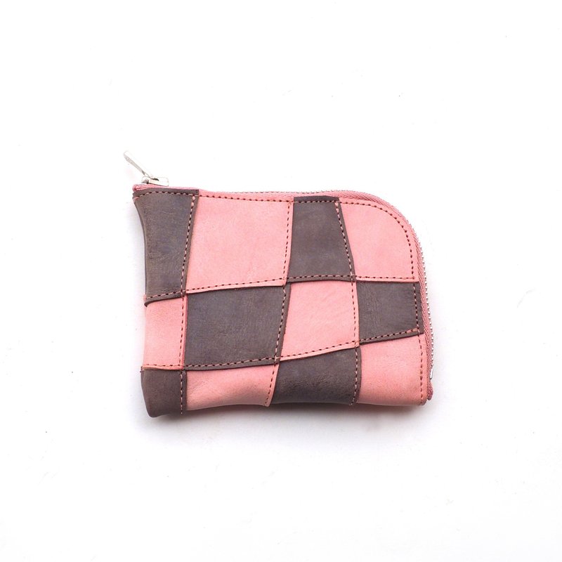 random leather wallet23/レザー/L字/ミニ財布/小銭入れ/カード入れ/sw001_23 - 零錢包/小錢包 - 真皮 粉紅色