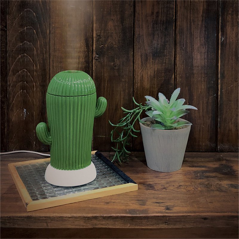 日本Decole 電動加濕器 - 濕潤大大的仙人掌 - 擺飾/家飾品 - 陶 綠色