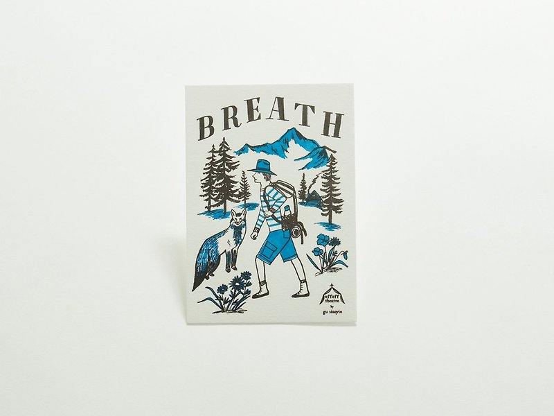 letterpress post card (blue breath) - Cards & Postcards - Paper Multicolor