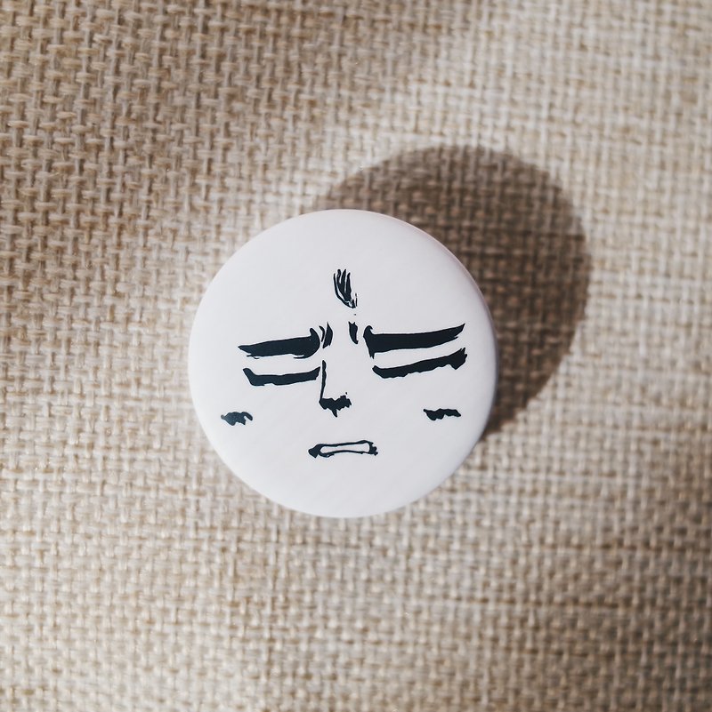 Emoticon - Pleasure Shame Face Badge Badge - Badges & Pins - Plastic White