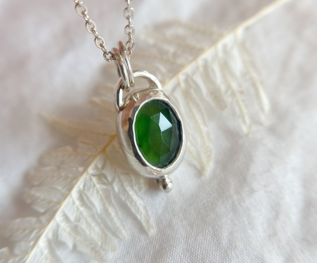 シルバー925 グリーンストーン ネックレス