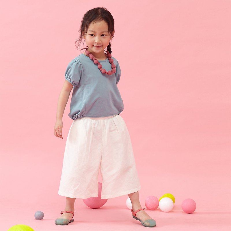 Ángeles- thin waist pleated linen skirt pant (2-6Y) - Other - Cotton & Hemp 