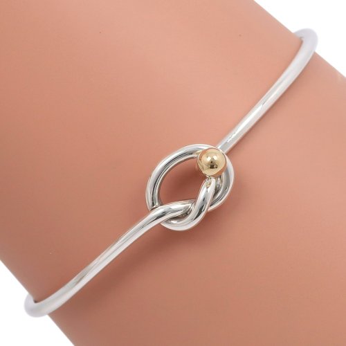 ぴょん 極美品✨ティファニー ラブノット バングル シルバー925 k18 TIFFANY&Co. 新品同様 ティファニー ラブ ノット バングル