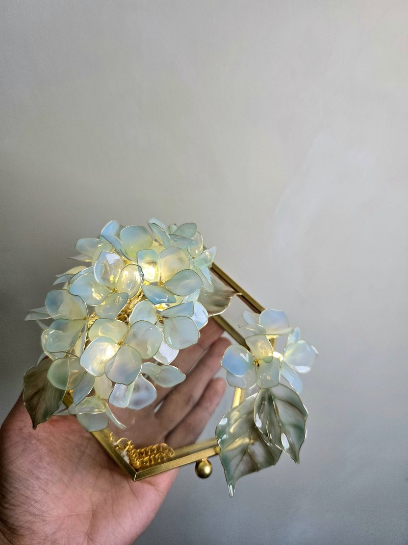 【沾浸藝術•玻璃飾盒】繡球花。小夜燈。生日禮物 - 其他 - 樹脂 