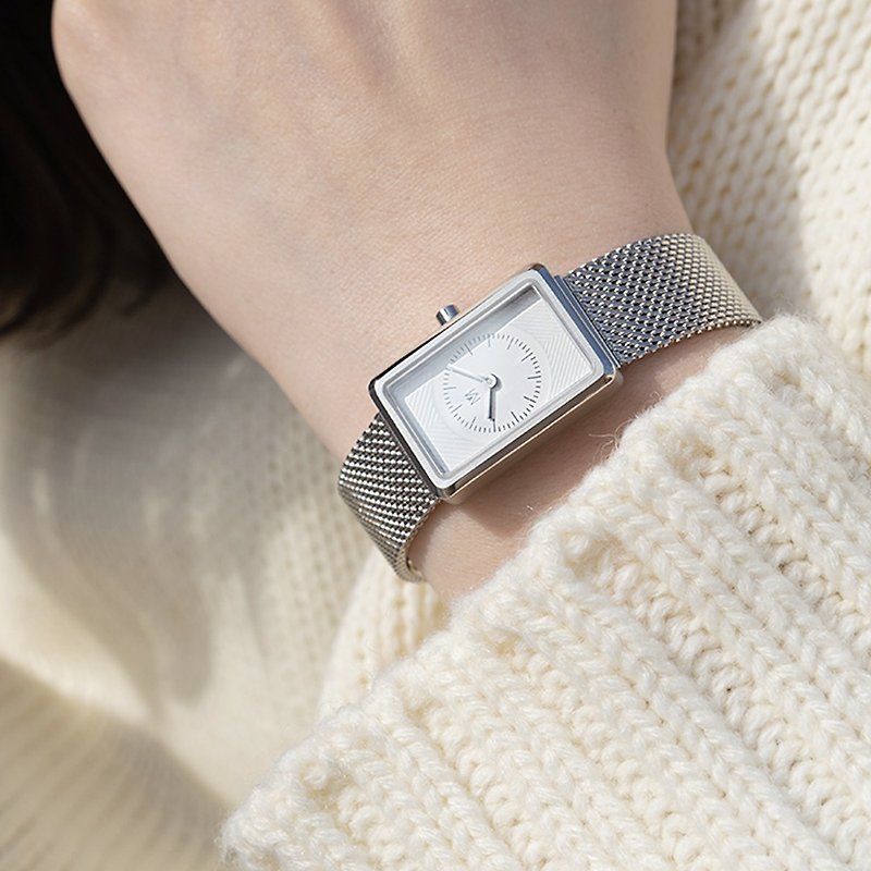 【2色可選】MAVEN DECO18mm 不鏽鋼帶小方錶 日本製石英機芯 - 女錶 - 不鏽鋼 銀色