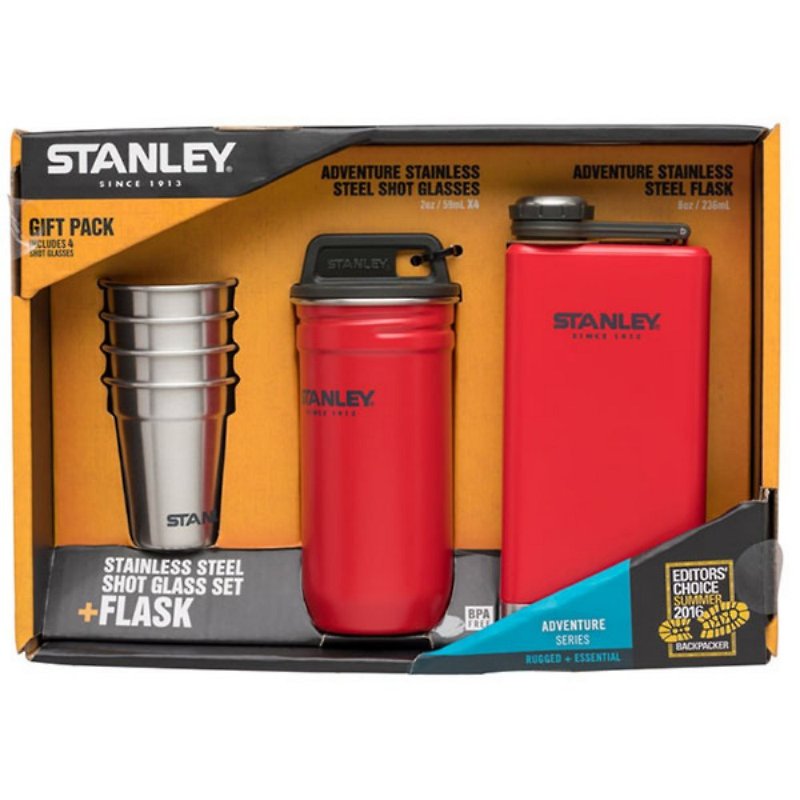 STANLEY 冒險系列 酒壺禮盒組 / 聖誕紅 - 水壺/水瓶 - 不鏽鋼 紅色