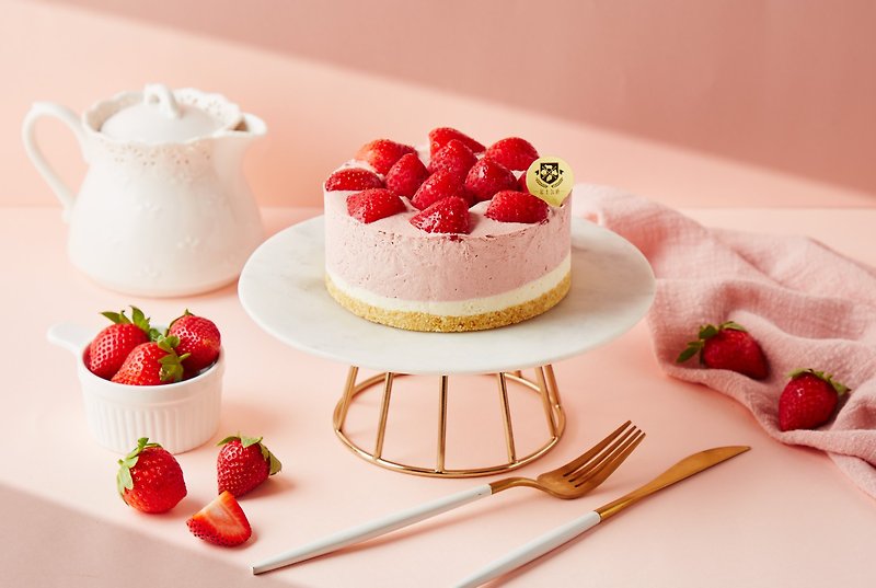 【起士公爵】草莓玻尿酸生乳酪蛋糕 5吋 - 蛋糕/甜點 - 其他材質 透明