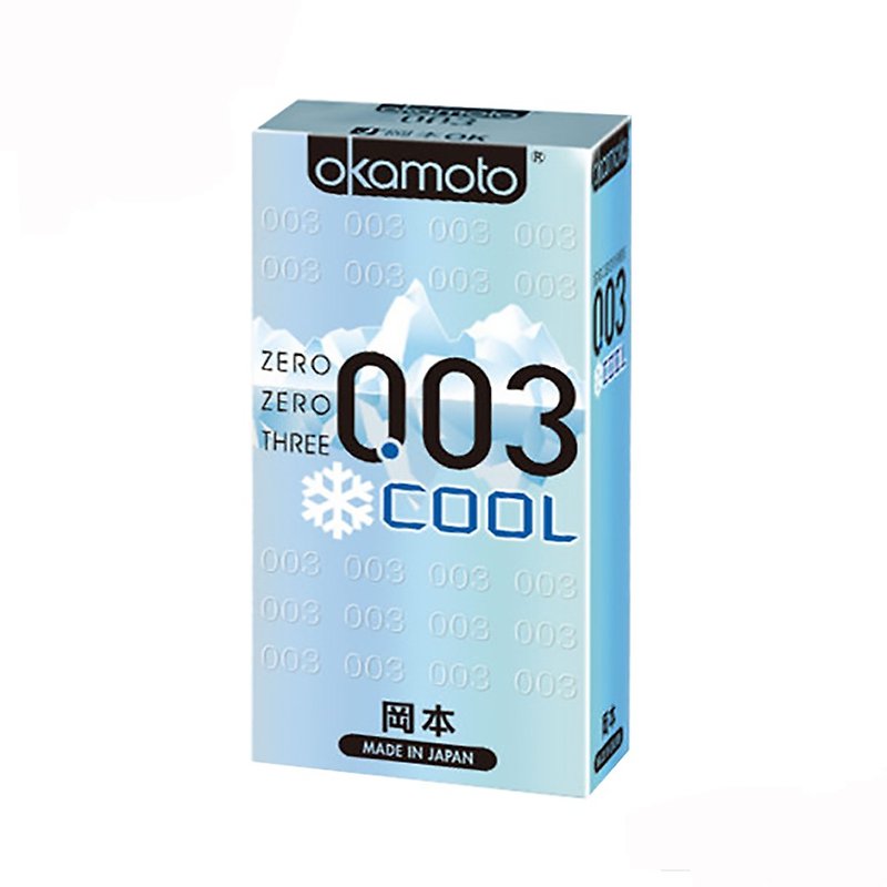 Okamoto 003 Cool Ice Hyun Ultra Thin Sanitary Cover 10pcs - Adult Products - Latex Transparent