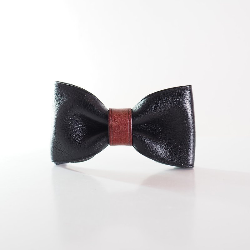 Leather Bowtie - Black - Bow Ties & Ascots - Genuine Leather Black