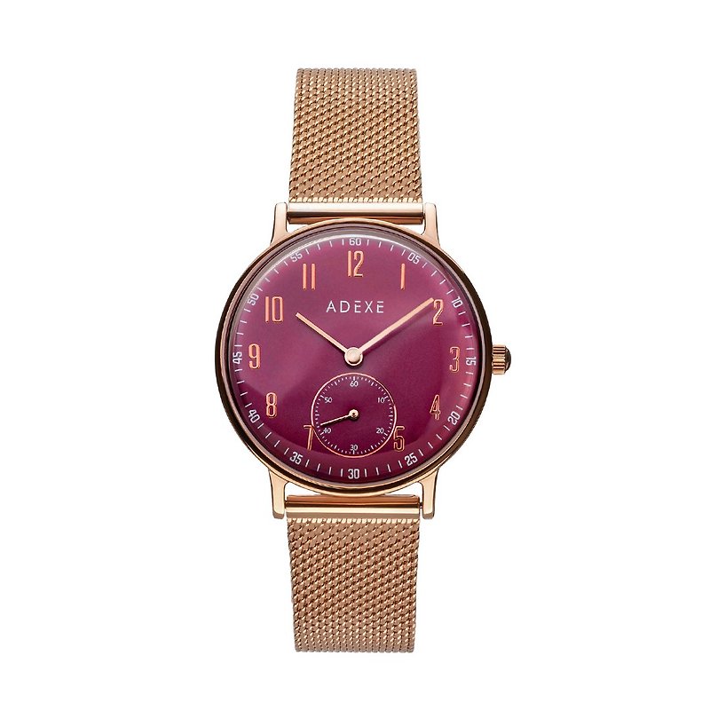原創蔓越莓單眼秒數手錶功能 不銹鋼金屬帶 - 女裝錶 - 不鏽鋼 紅色