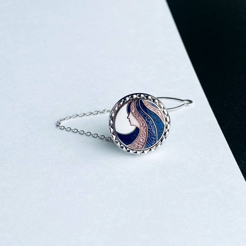 Profile [Amethyst Amethyst] Cloisonne tie tack lapel pin red copper metal cloisonne - Ties & Tie Clips - Other Materials Purple