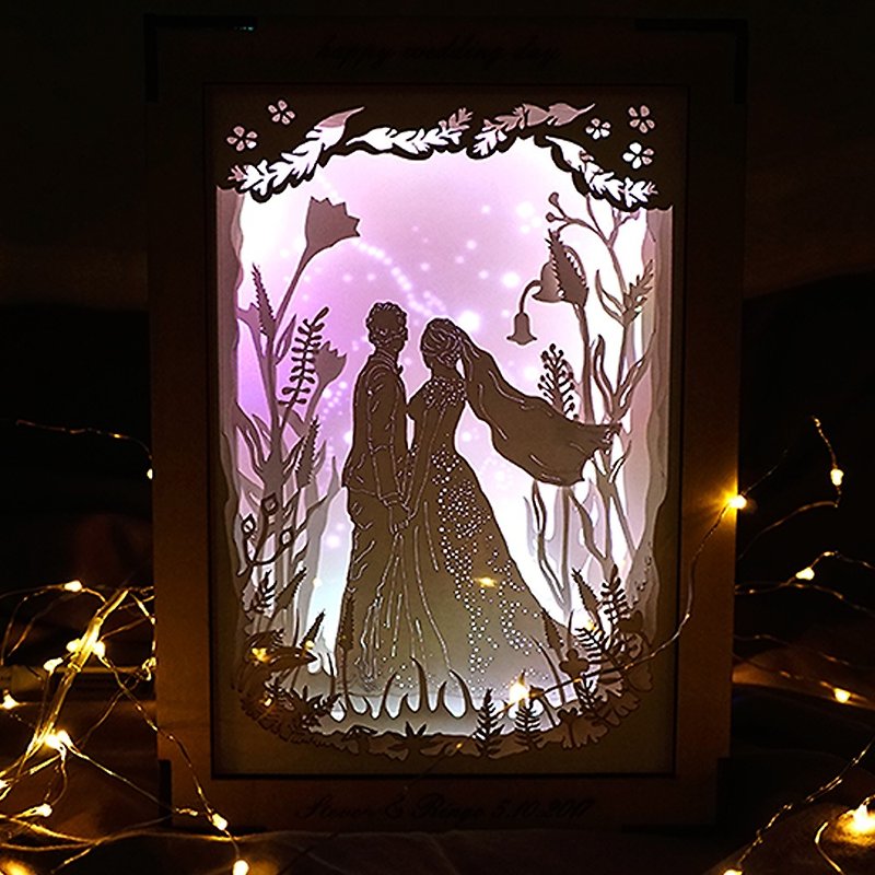 [Customized Gift] Light and Shadow Story | Paper Carving Night Light | Portrait Customization | Forest Roaming - โคมไฟ - กระดาษ หลากหลายสี