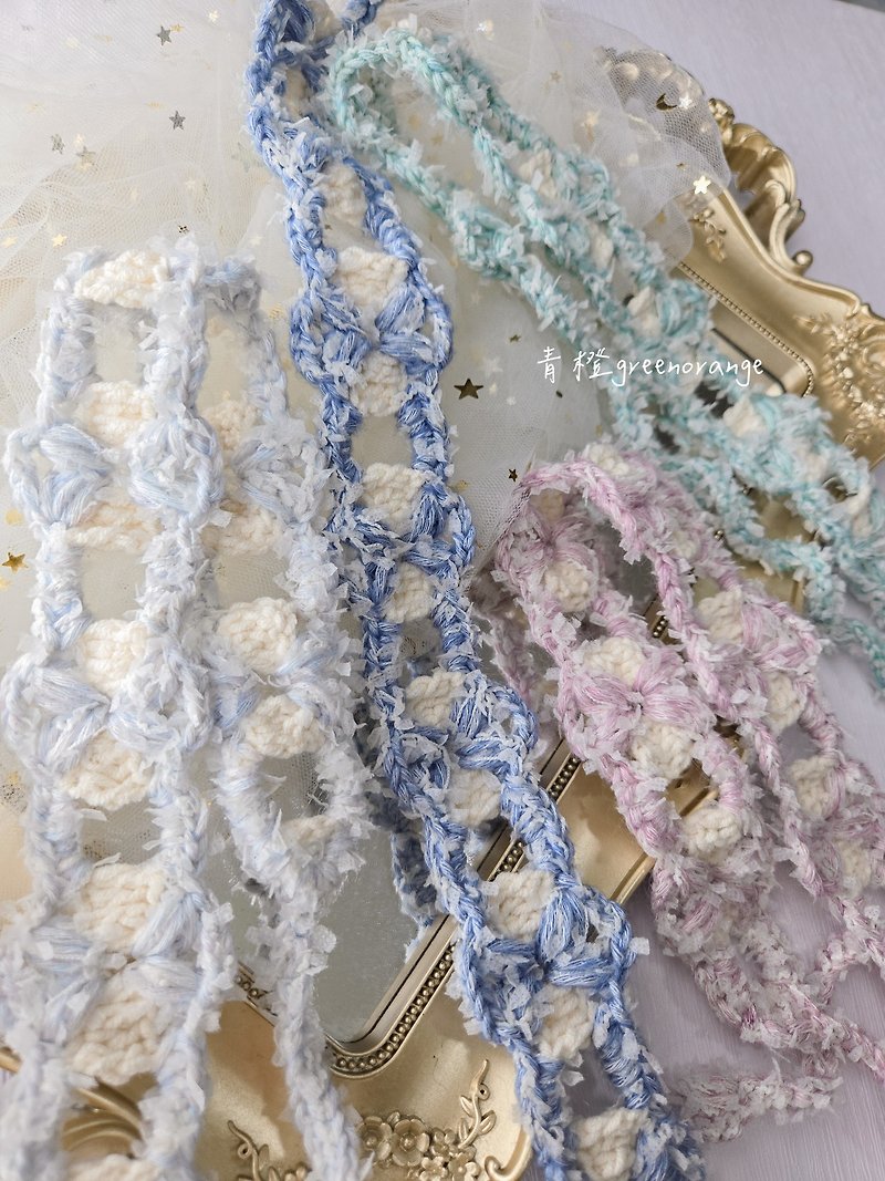 【Snow Love】Handmade crocheted headband - Headbands - Cotton & Hemp Multicolor
