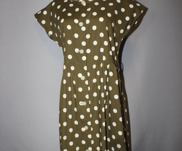 japan sage polka dot dress