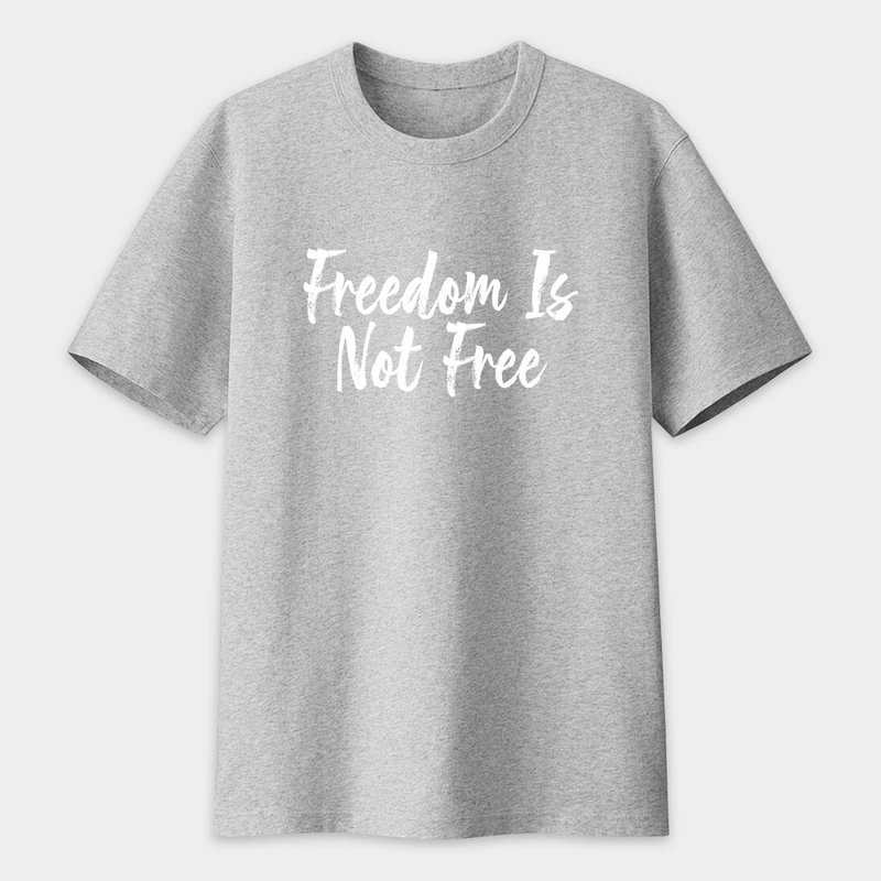 小丑經典語錄 中性短袖T恤 英文草寫 Freedom 灰色 PS067 - 男 T 恤 - 棉．麻 灰色
