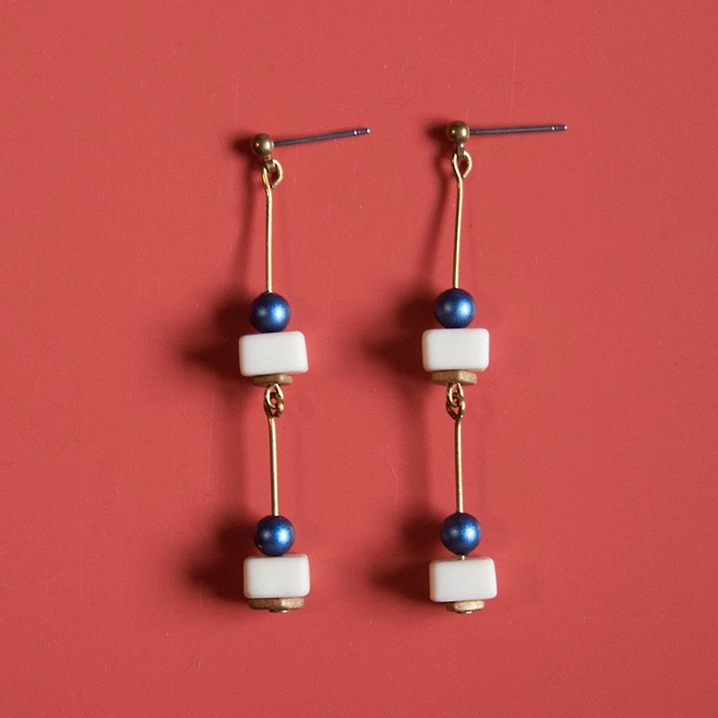 Blueberry Raw Cheese Cake Earrings - Earrings & Clip-ons - Acrylic Blue
