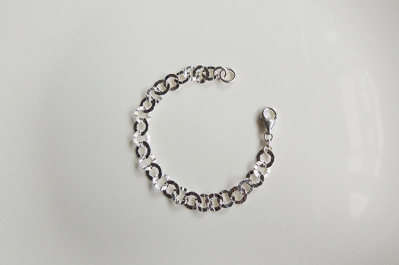 Circle percussion noodle bracelet / 925 sterling silver - สร้อยข้อมือ - เงินแท้ สีเงิน