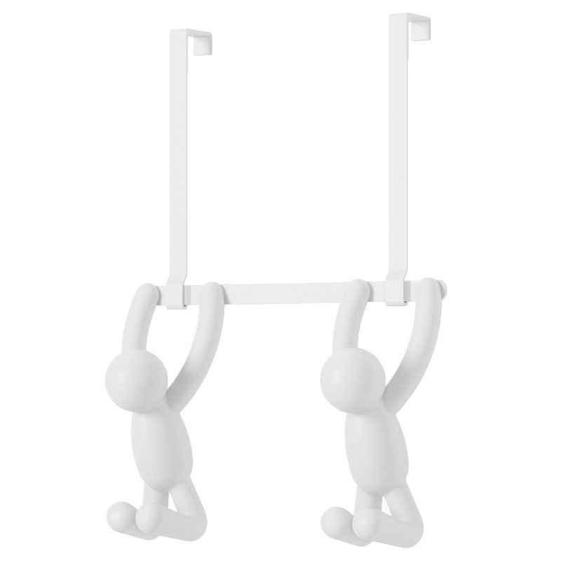 【Umbra】Buddy door hook (cloud white) | Wall hook for gift exchange - Hangers & Hooks - Other Metals Black