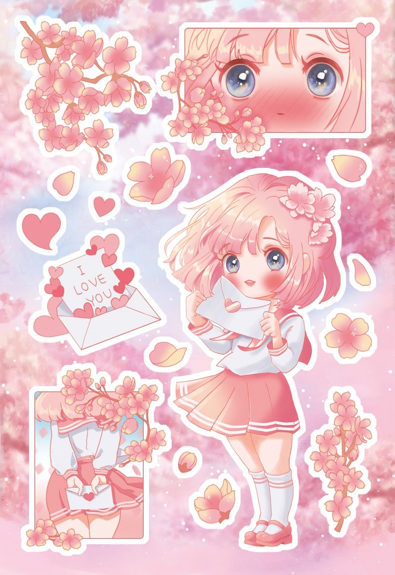 chun sticker - 貼紙 - 紙 粉紅色