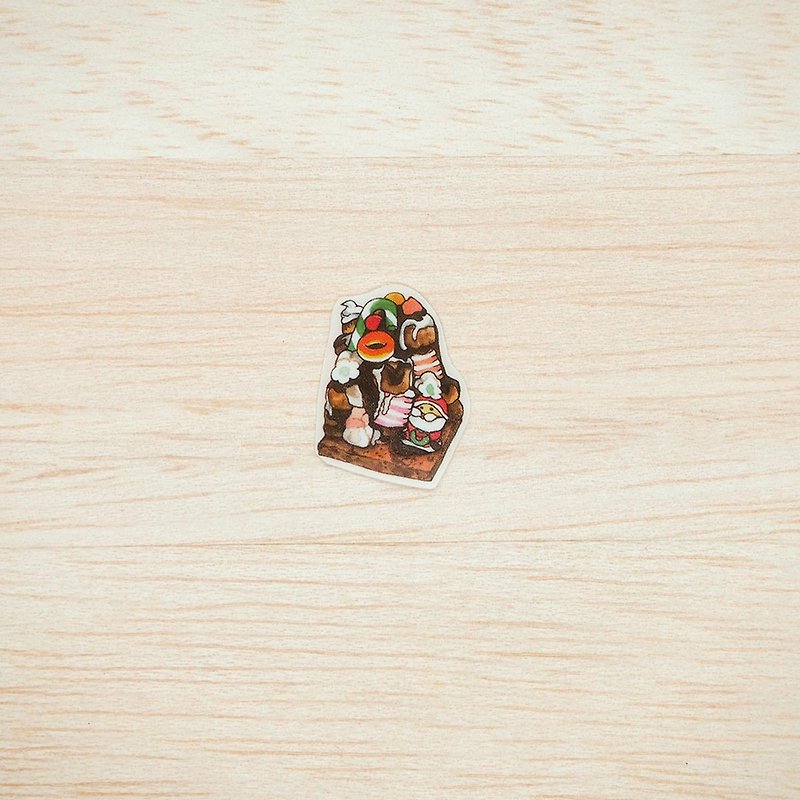 [Transparent Sticker-25-Gingerbread House]-Watercolor/Wenqing/Food/Handbook/Cooking - Stickers - Paper 