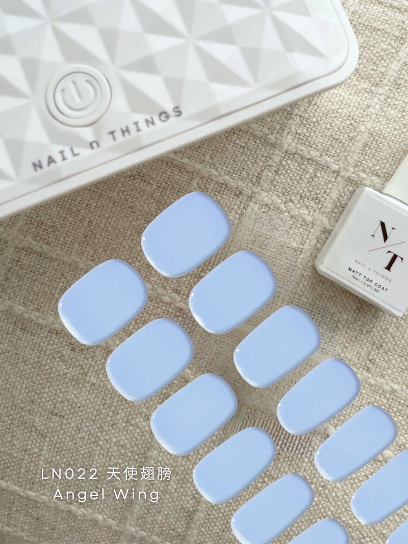 天使翅膀 Angel Wing LN022 -單色光療凝膠指甲貼 需照燈 - 指甲油/指甲貼 - 矽膠 藍色