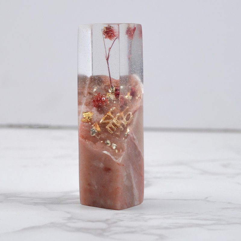 客製化手工印章-|永生花樹脂印章 1.5 x 1.3 CM|篆刻印章 - 印章/印台 - 石頭 