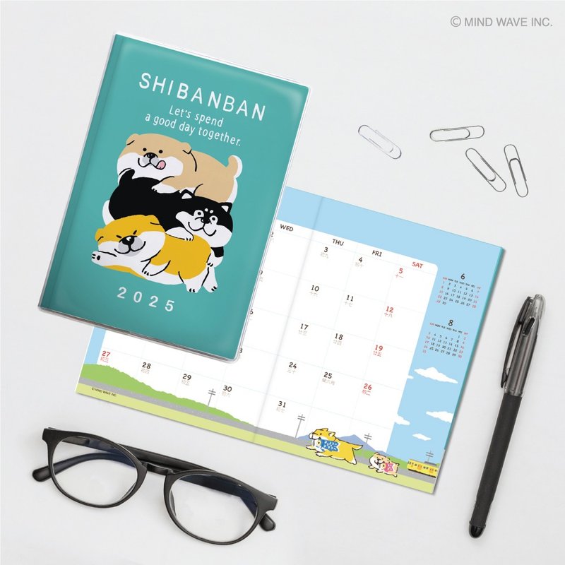 JzFun / Smiling Shiba Inu 2025 Diary - สมุดบันทึก/สมุดปฏิทิน - กระดาษ 