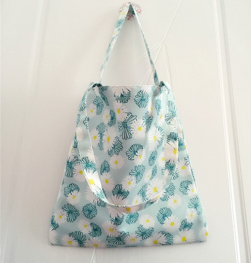 Small floral cotton bag, eco-friendly cotton, linen canvas bag, shopping bag, Wenqingfeng, large capacity, one shoulder - Handbags & Totes - Cotton & Hemp 