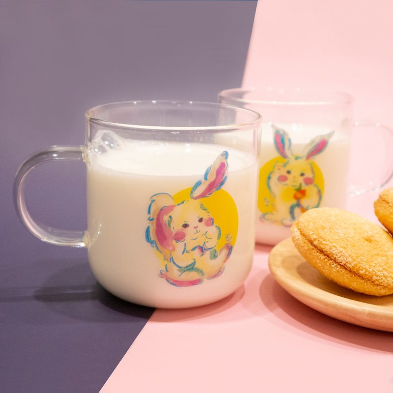 Happy Rabbit Year Glass Cup - Lop Rabbit - แก้ว - แก้ว สีใส