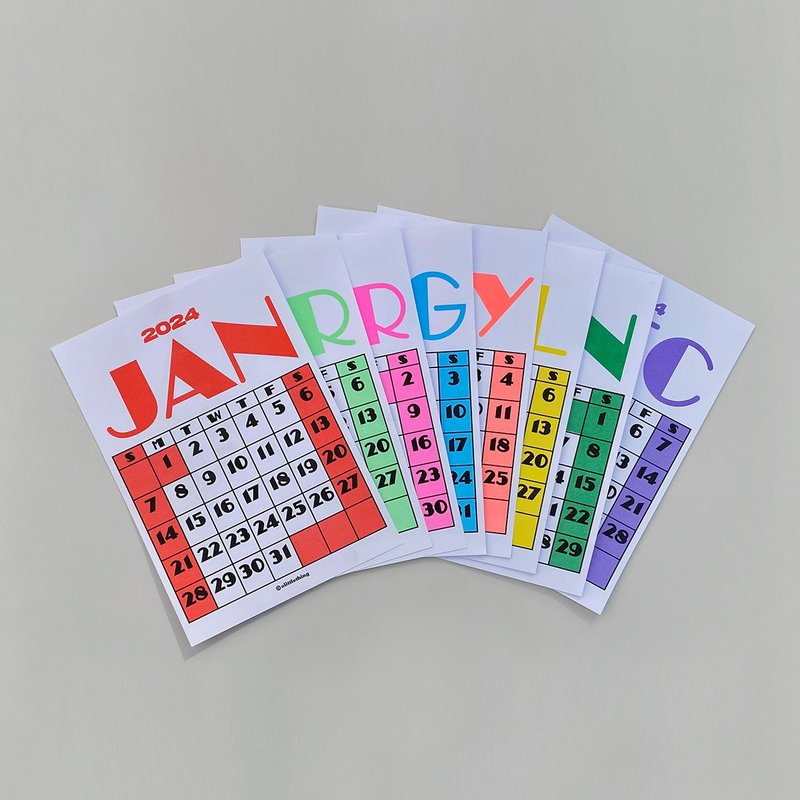 2024 Risograph wall calendar poster (A4) - 日曆/月曆/年曆 - 紙 