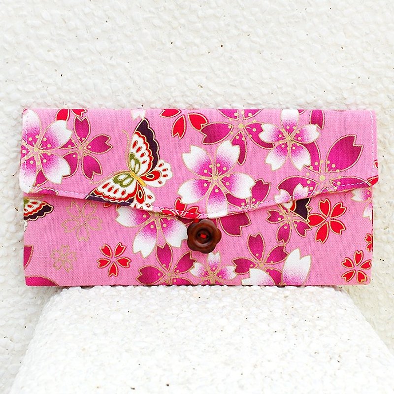 蝶ピンクの桜赤い封筒_ /ブックバッグ - ご祝儀袋・ポチ袋 - コットン・麻 ピンク