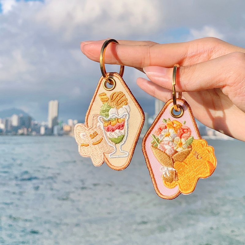 KILO Embroidered Key Ring | Retro Diamond Shape - ที่ห้อยกุญแจ - งานปัก หลากหลายสี