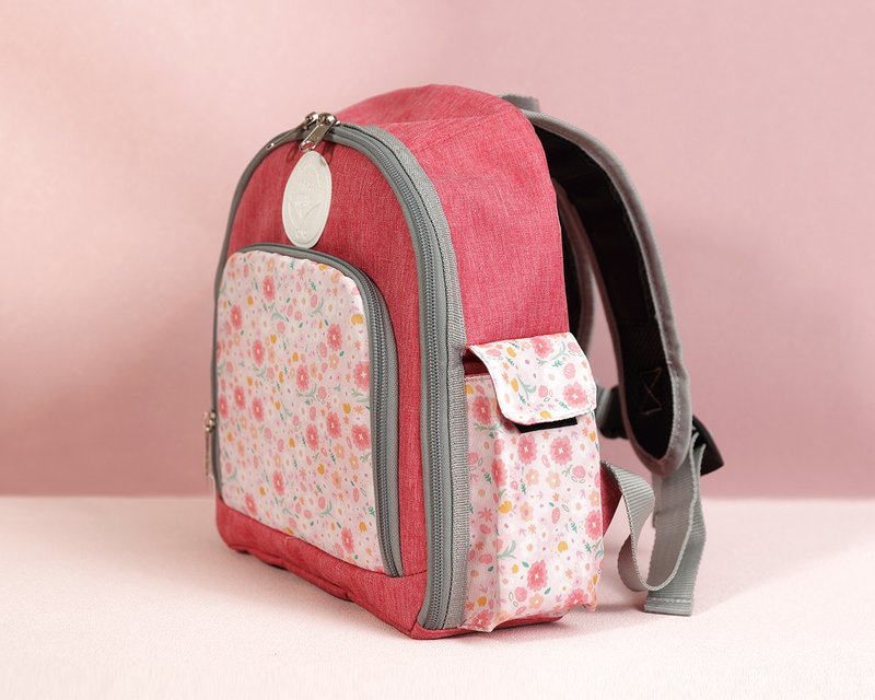 Soin Sewing 所以相縫 - Soin獨家花色愛尼背包-繽紛花彩 - 防走失/兒童背包 - 聚酯纖維 粉紅色