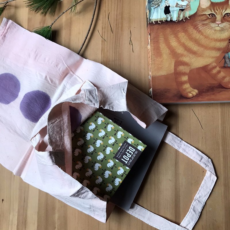 植物染めのショッピングコットンバッグ（大容量）-パープルの泡 - トート・ハンドバッグ - コットン・麻 多色
