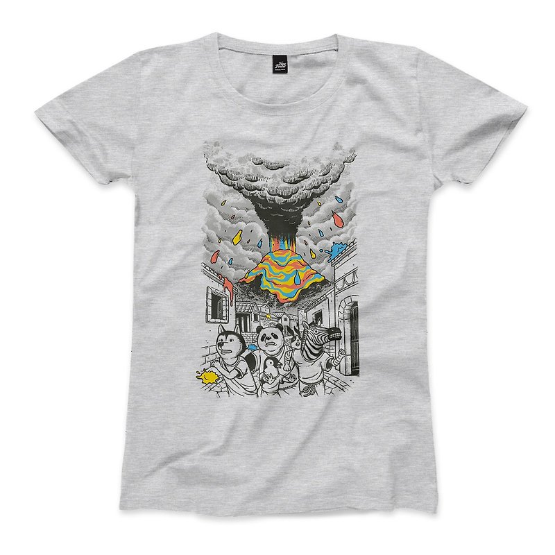 エスケープカラーストーム - 深い灰色 - 女性のTシャツ - Tシャツ - コットン・麻 グレー