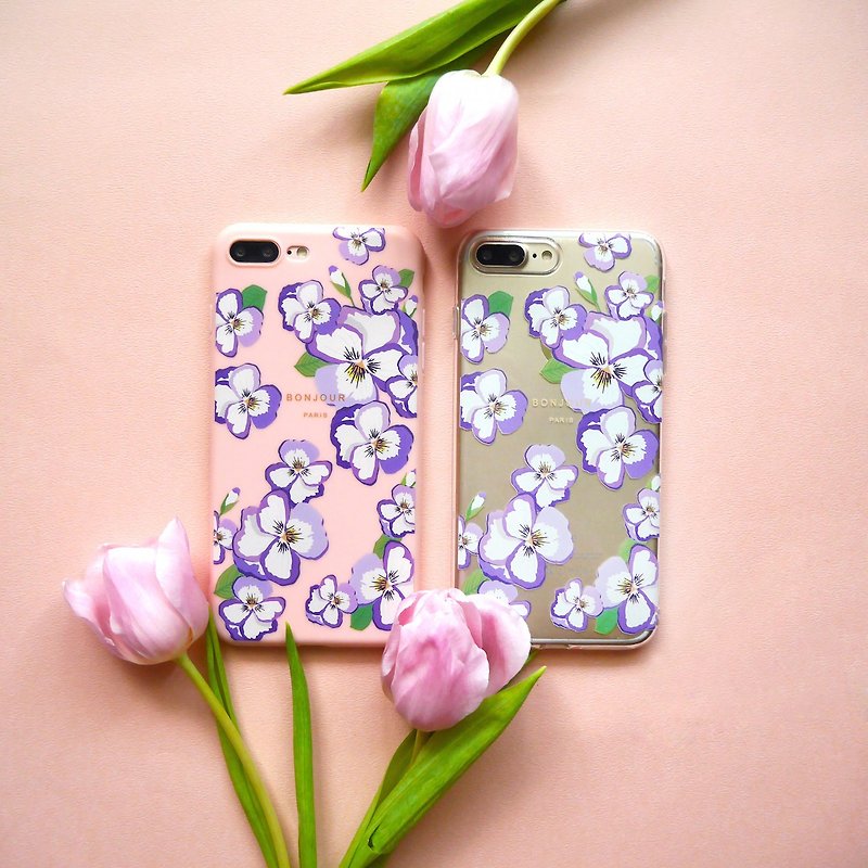 紫堇花園透明手機殼 - 手機殼/手機套 - 矽膠 紫色
