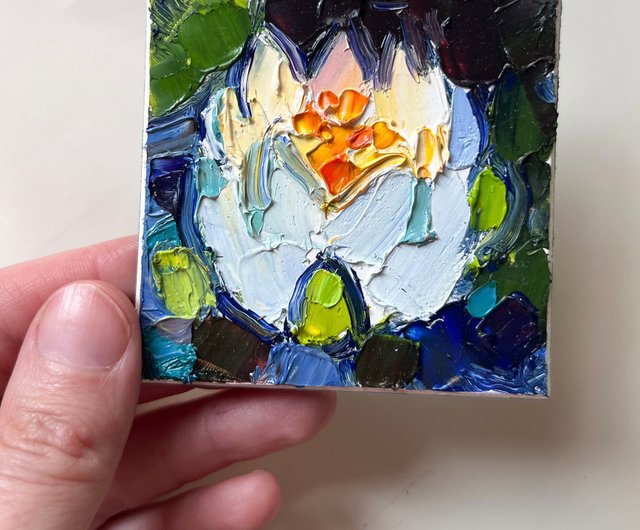 花束の油彩画（リアリズム）