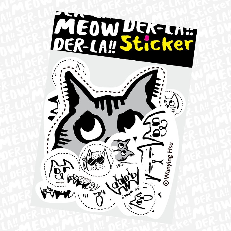 Marumaru Cat Sticker Kitty Sticker Pack - สติกเกอร์ - วัสดุกันนำ้ 