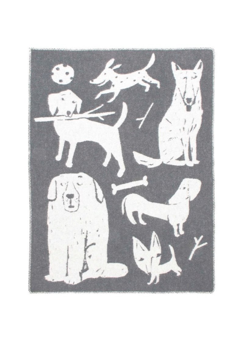 KOIRAPUISTO wool blanket (grey-white) - ผ้าห่ม - ขนแกะ สีเทา