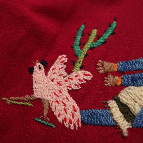 1940年代のメキシカンレッドペザント刺繍ウールスーベニア