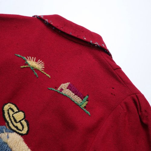 1940年代のメキシカンレッドペザント刺繍ウールスーベニア