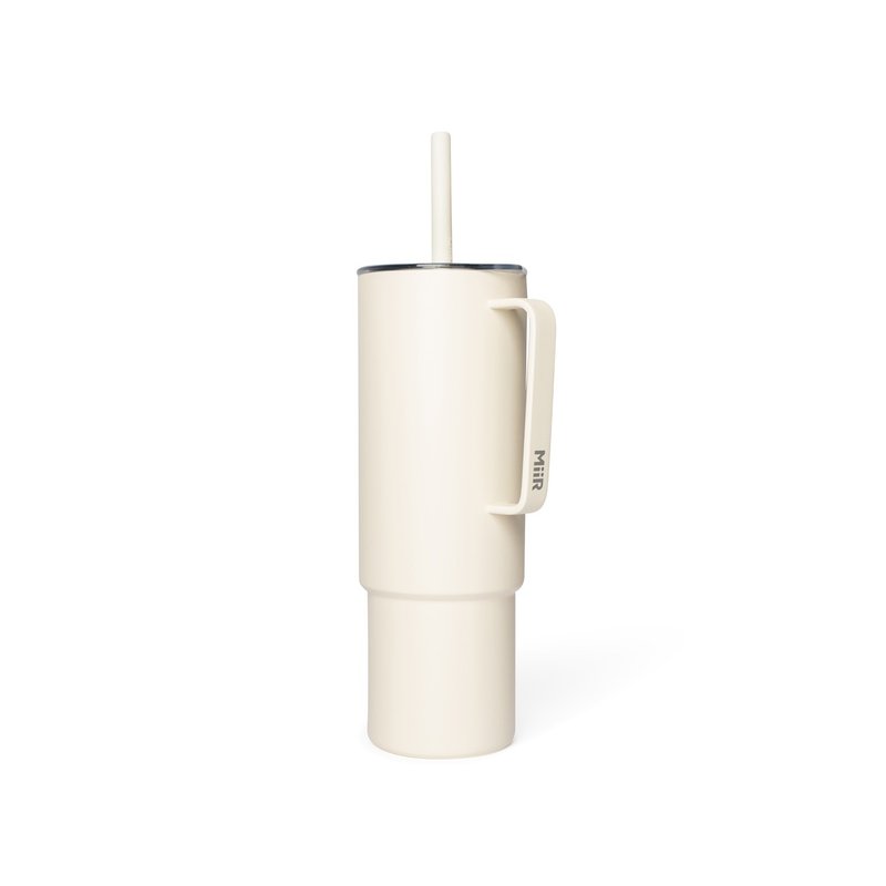 MiiR Vacuum-Insulated (stays hot/cold) All Day Straw Cup 32oz/946mL Sandstone WH - กระบอกน้ำร้อน - สแตนเลส ขาว