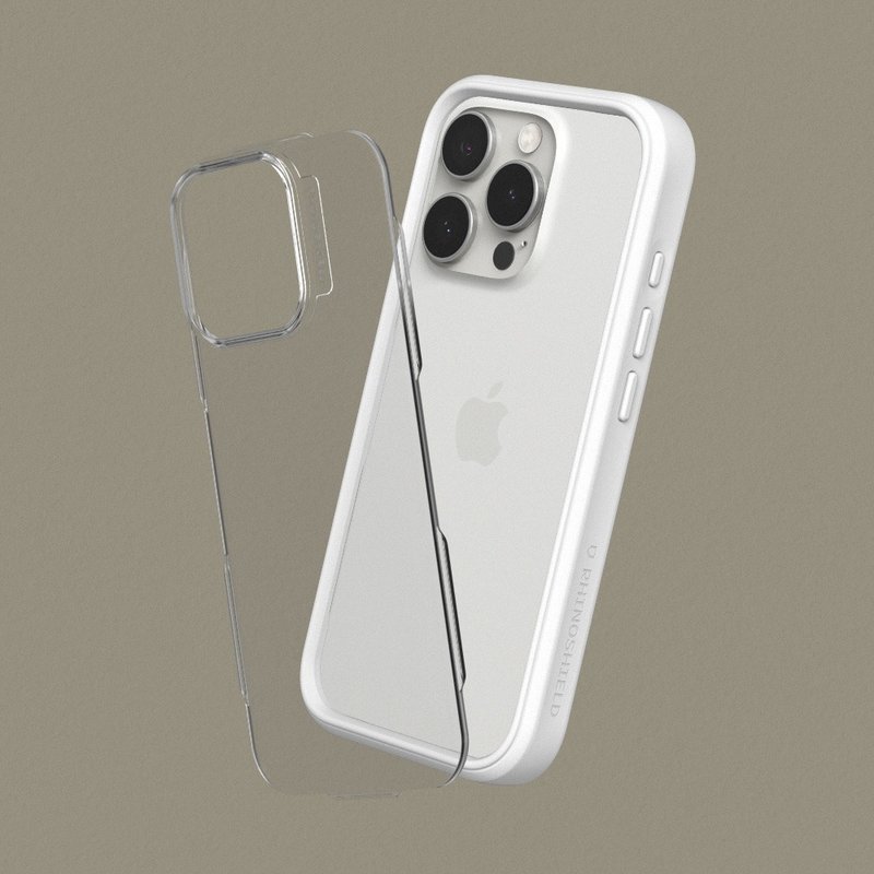 Mod NX frame back cover dual-purpose mobile phone case/white for iPhone 16 series - Phone Cases - Plastic White