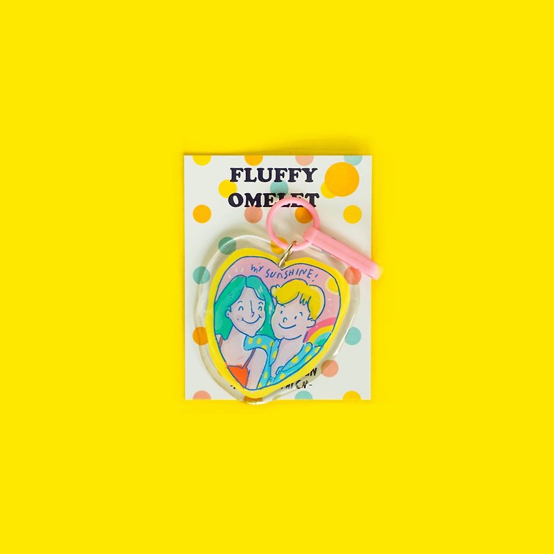 Fluffy Omelet - พวงกุญแจ เข็มกลัด และโฟนกริป ลาย Couple Heart