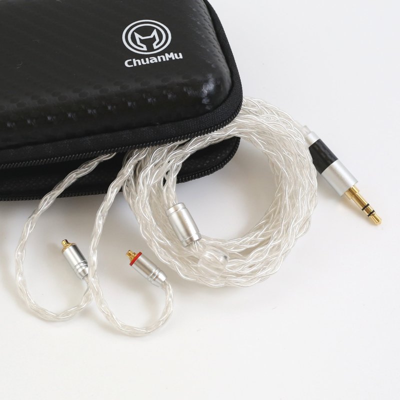 Kawaki 3.5 MMCX upgrade cable [M51] 8-strand single crystal Bronze Silver wire DIY headphone audio upgrade - Phone Accessories - Other Metals 