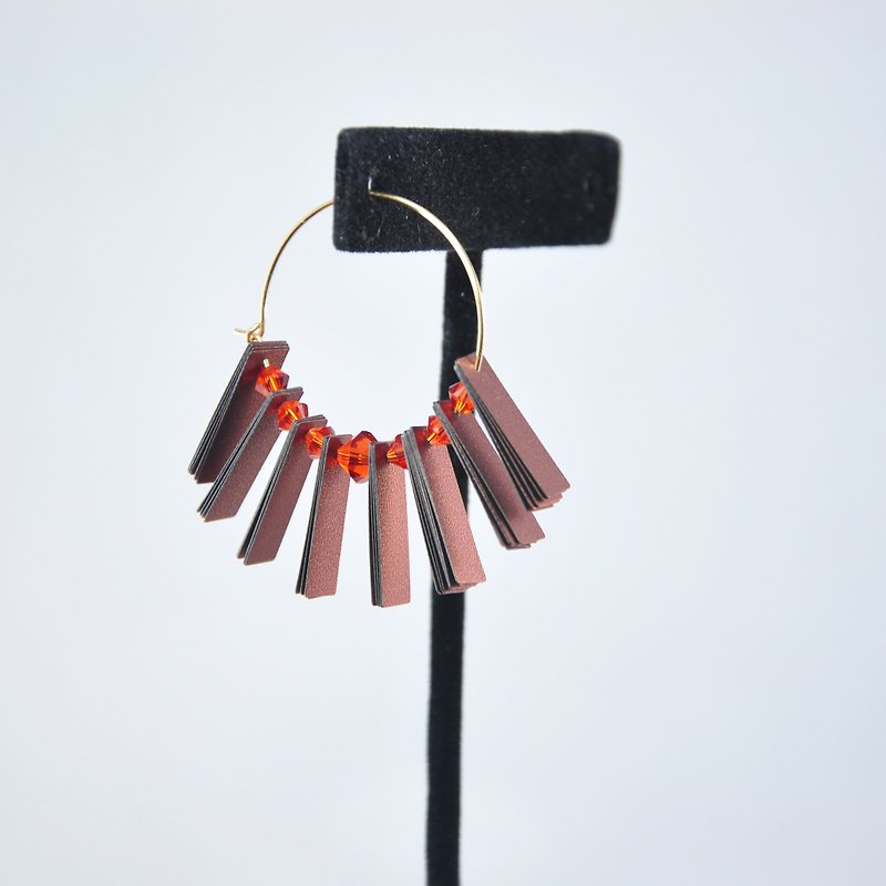Original Design Swarovski Crystals 14kgf Earrings【Red Earrings】【New Year Gift】 - Earrings & Clip-ons - Crystal Red