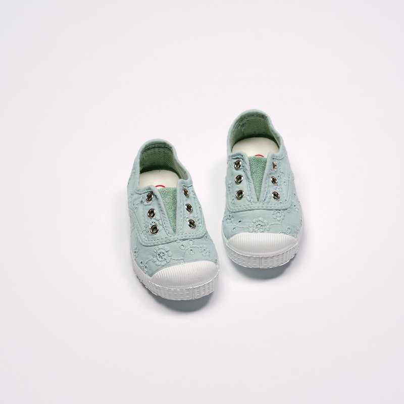 西班牙國民帆布鞋 CIENTA 70998 50 淡綠色 提花布料 童鞋 - 童裝鞋 - 棉．麻 白色