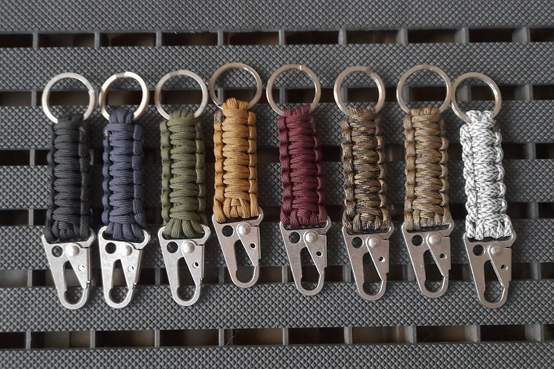 [Valentine's day gift] U.S. Umbrella cord hand-woven keychain / unprinted silver key ring gun buckle - Keychains - Aluminum Alloy Multicolor