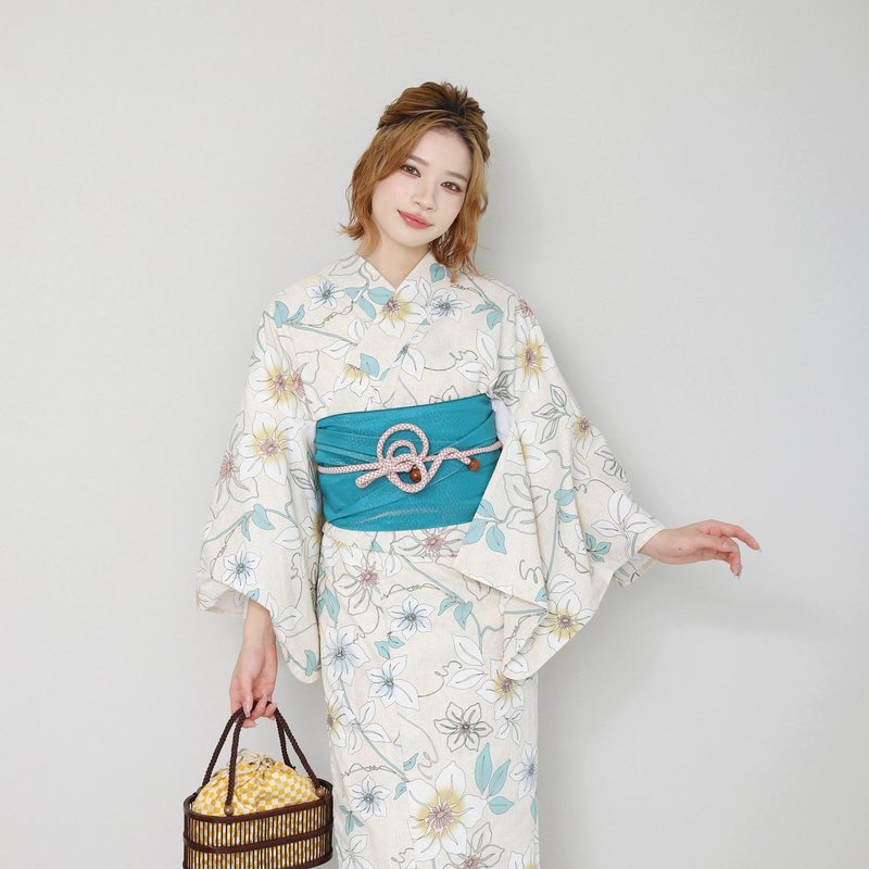 日本 和服 浴衣 女性 浴衣 腰帶 2件組 F Size x14F-23  yukata - 其他 - 棉．麻 