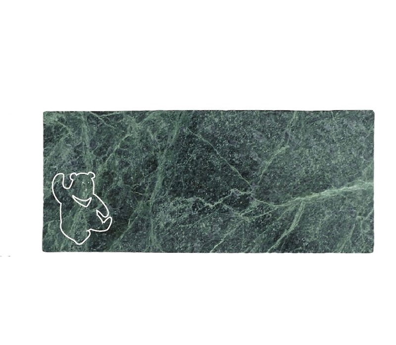 タイワンツキノワグマ蛇紋平板 | 台北動物園連名 - 皿・プレート - 石 グリーン